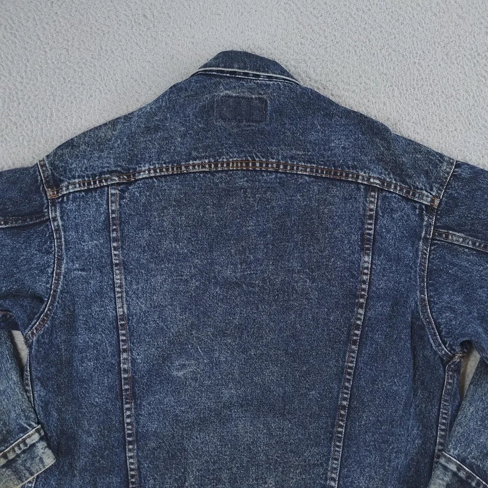 Vintage Levi's Denim Trucker Jacket Mens Large Stonewash Made in USA 90s 71548 - Picture 4 of 16